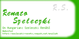 renato szeleczki business card